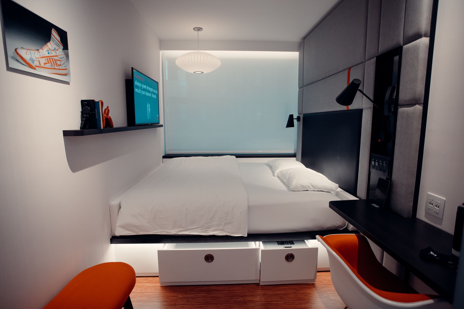 A sleek and cozy modern bedroom with stylish design elements in Washington, DC.